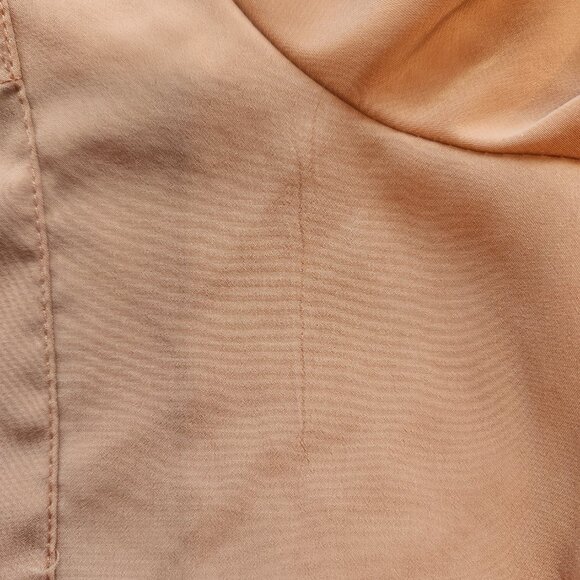 Classy Nine West Shiny Button Down Dress Shirt Top Coral Orange Pastel Large - Picture 7 of 10